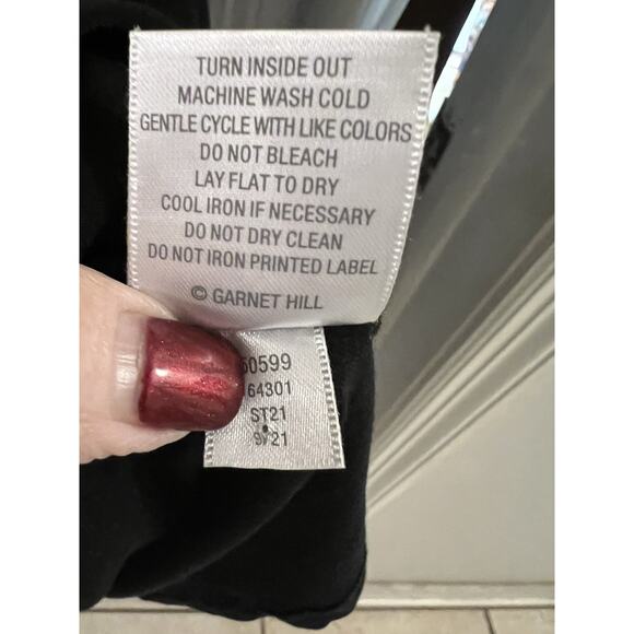 Garnet Hill Black Button Front Jersey Knit Tank Dress Sz Xs - Picture 6 of 7